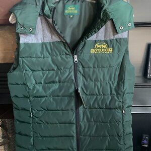 NWT DEVOUCOUX PUFFER VEST JACKET w DETACHABLE HOOD UNISEX sz MEDIUM